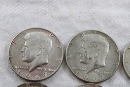 13 40% Silver 1965 & 1967 Kennedy Half Dollars