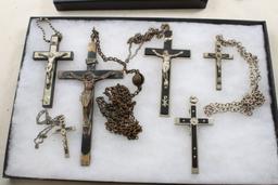 11 Crucifix Crosses With Riker Cases