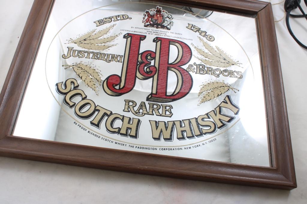 J B Scotch Mirror Sign, Michelob Bottle Cap Sign