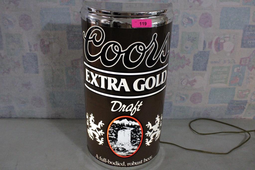 Coors Extra Gold Lighted Sign Working 26" Tall