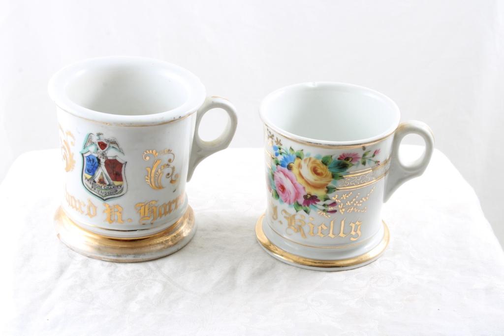 2 Occupational Koken St Louis Antique Shaving Mugs