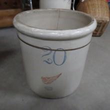 20 Gallon Red Wing Large Wing Crock- Cracked