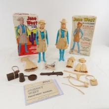 2 Marx Jane West Figures with Accessories in Boxes