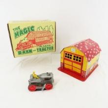 Marx The Magic Barn & Plastic Tractor Set in Box