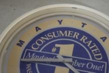 Maytag Advertising Neon Lighted Clock Sign