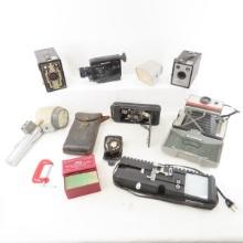 Collection of vintage camera's, Kodak & more