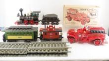 Jim Beam Decanters, Trains & Fire Truck with box