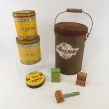 Vintage advertising tins & kitchen items