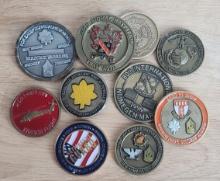 LOT OF 10 ASSORTED MILITARY CHALLENGE COINS