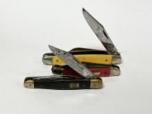 LOT OF 3 VINTAGE KNIVES INCLUDING KISSING CRANE, QUEEN, & IDEAL