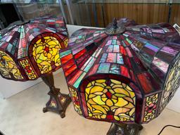 Pair Stained Glass Lamps