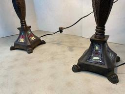 Pair Stained Glass Lamps