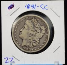 1891-CC Morgan Dollar VF25 A