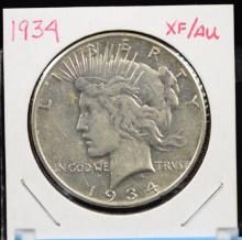 1934 Peace Dollar AU/XF