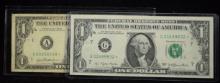 1977 2 Star $1 Federal Reserve Notes