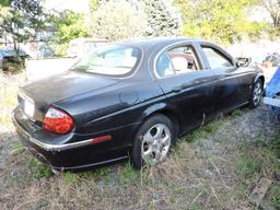 2002 Jaguar S-Type Sedan / Black with Gray Leather