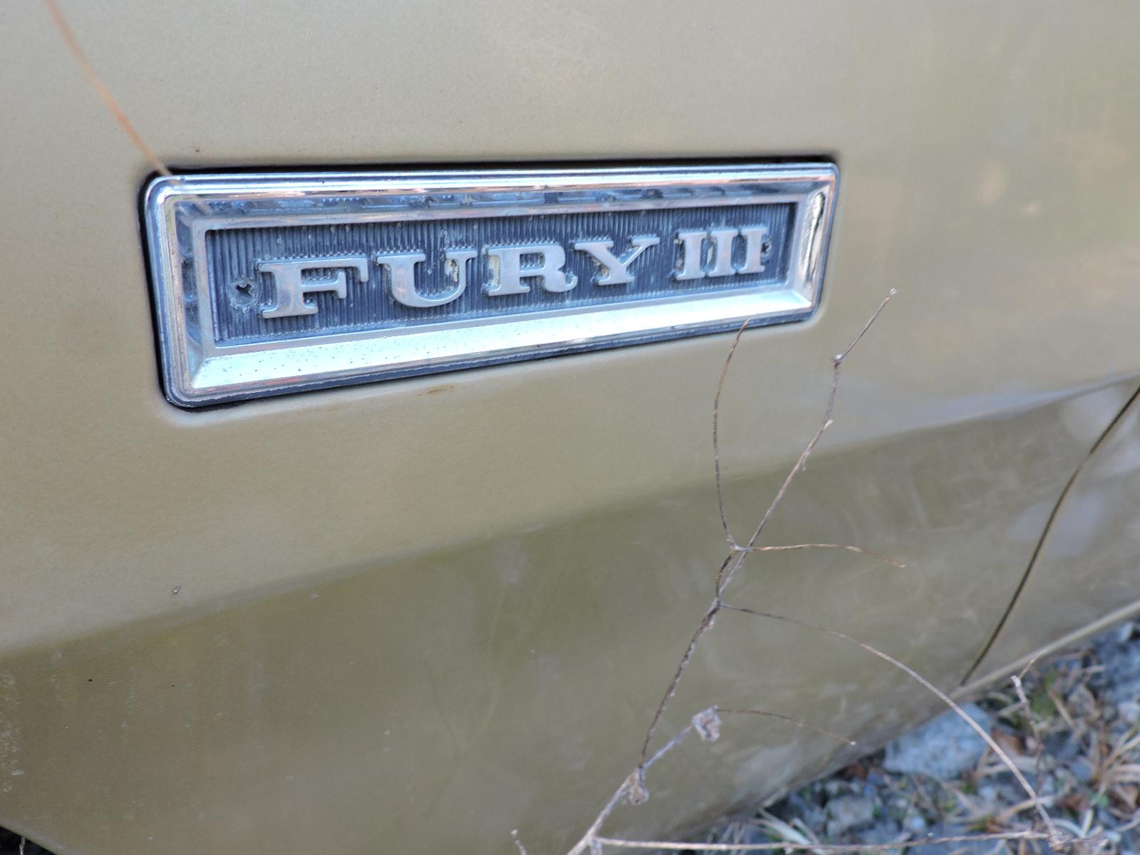 1968 Plymouth Fury III Sedan / NY Transferable Registration