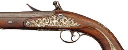 Revolutionary War Era Silver Mounted Flintlock Pistols by Barbar
