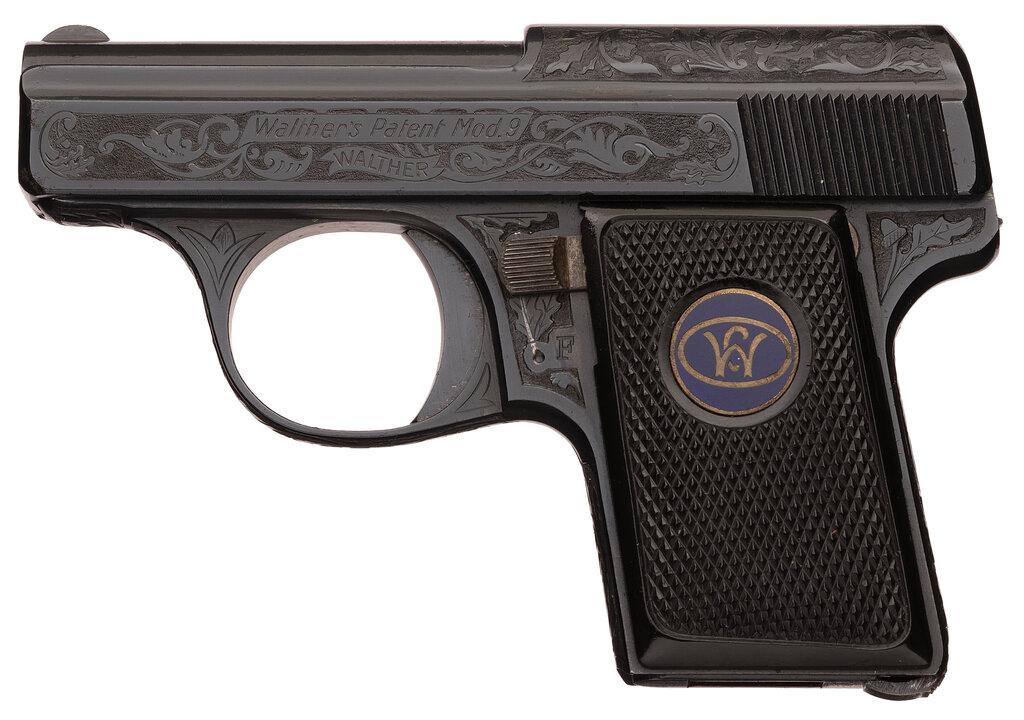 World War II Era Factory Engraved Walther Model 9 Pocket Pistol