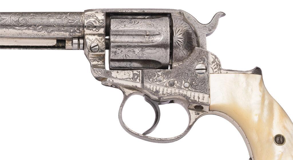 Texas Shipped Engraved Colt Model 1877 Lightning DA Revolver