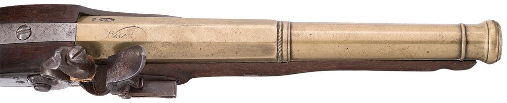 Schweitzer/Wise Marked Brass Barrel Flintlock Pistol