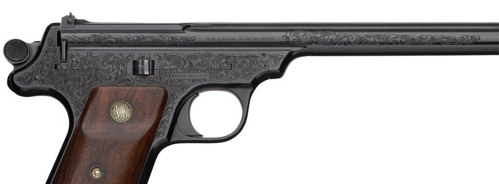 Engraved Smith & Wesson Straight Line Target Pistol