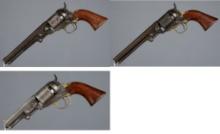 Three Manhattan Fire Arms Co. Navy Percussion Revolvers