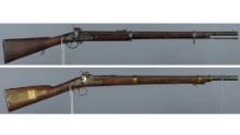 Two Antique Muzzleloading Percussion Rifles
