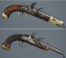 Two French Military Flintlock Pistols