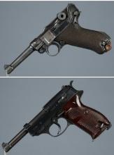 Two World War II Era German Mauser Pistols with Holsters