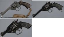 Three British Military Double Action Revolvers