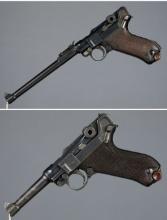 Two World War I Era German Erfurt Luger Pistols