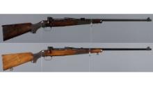 Two Canadian Ross Model 1910 Straight Pull Sporting Rifles