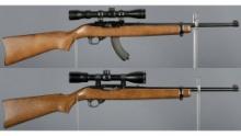 Two Ruger Model 10/22 Semi-Automatic Carbines with Scopes