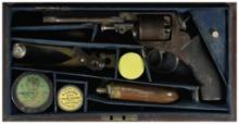 Cased William & Powell Double Action Percussion Revolver