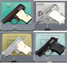 Four Semi-Automatic Pocket Pistols with Boxes