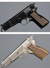 Two Belgian Browning High Power Semi-Automatic Pistols