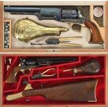 Two Italian Reproduction Percussion Revolvers with Cases