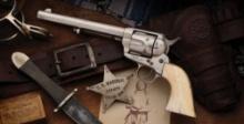 Nickel  U.S. Colt Cavalry Model Single Action Army Revolver