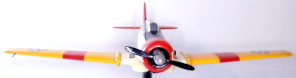 SNJ-5 North American T-6 Texan Aircraft, WWII Mahogany Desktop Model Airplane w/Stand
