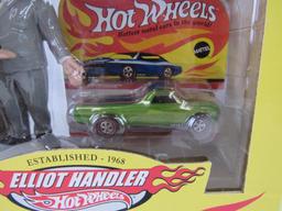 Rare Hot Wheels 35th Anniv. Elliot Handler Bobblehead w/ Green Custom Fleetside MIB