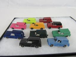 Lot (10) Authentic 1950's Tootsie Toy (USA) Panel Vans (Restored)