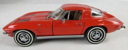 Franklin Mint 1:24 1963 Chevrolet Sting Ray Corvette w/Tag, COA & Original Box