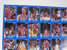 Rare 1983 Star Basketball Uncut Sheet. Larry Bird, Magic, Dr. J, Kareem ++