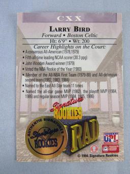 1994 Signature Rookies #CXX Larry Bird Certified On Card Auto