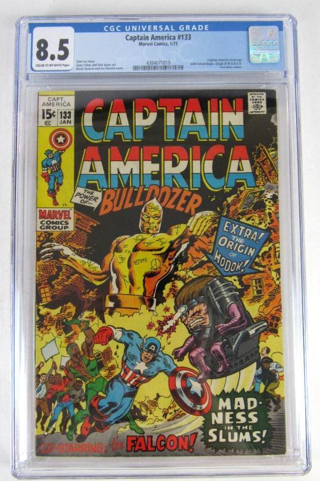 Captain America #133 (1971) Key 1st Team-Up with Falcon CGC 8.5 Nice!