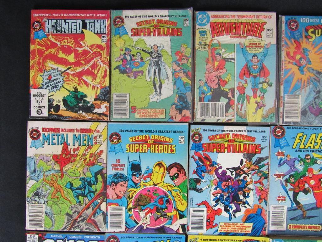 Grouping Vintage Comic Related Paperbacks & Digests- Marvel/ DC