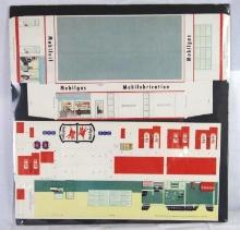 Vintage 1950's Mobil Cardboard Gas Station Kit Unused- Promotional Giveaway