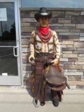 Vintage 6ft. Fiberglass Cowboy Statue- AS IS