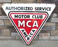 Antique Motor Club America Authorized Service Double Sided Metal Sign